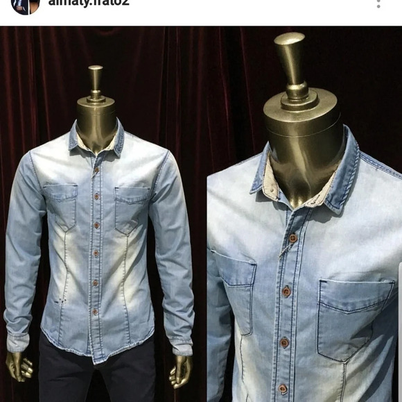 Men's Blue Jean's Shirt - Picture 1 of 3